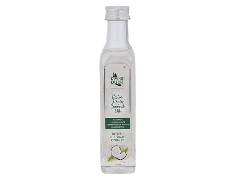 DIVING DUCK Extra Virgin Coconut Oil - Cold Pressed Centrifuge, 250 ml