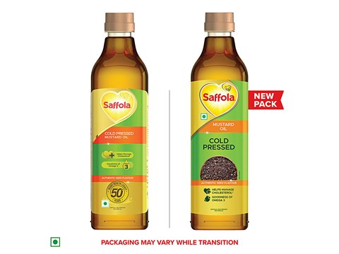 Saffola Cold Pressed Mustard Oil, 1 L