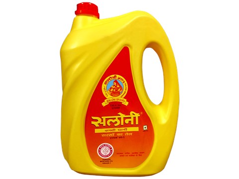 Saloni Kachchi Ghani Pure Mustard Oil - Enhances Flavour, Rich In Vitamins, Helps In Digestion, 5 l