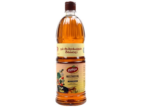 Chithirai Mustard Oil - Kachi Ghani, Pure & Natural, Healthy, For Cooking, 1 L