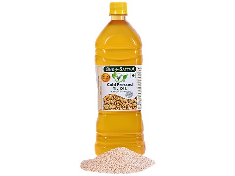 Sneh-Sattva Til/SesamOil - Cold Pressed, Kacchi Ghani, Pure, No Preservatives, For Healthy Heart, 1 L
