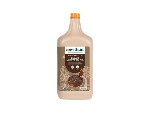 Anveshan Wood Pressed Black Mustard Oil, 3 L