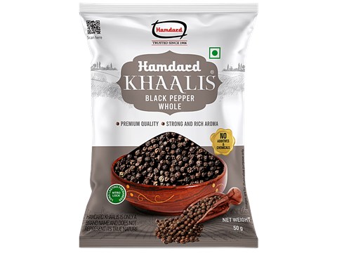 Hamdard Foods Khaalis - Black Pepper Whole, 50 g