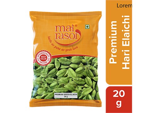 Mai Rasoi Premium Green Cardamom/Hari Elaichi/Yalakki, 20 g