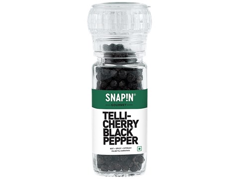 SNAPIN Tellicherry Black Pepper - Hot, Spicy, Enhances Flavour, 50 g