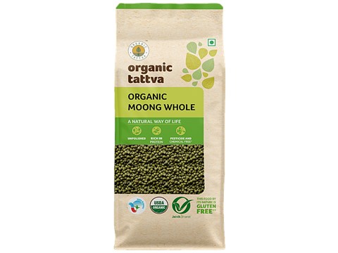 Organic Tattva Green Moong - Whole/ Sabut, 500 g