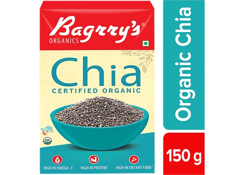 Bagrry's Organic Chia Seeds - Gluten Free Rich In Omega 3, 150 g