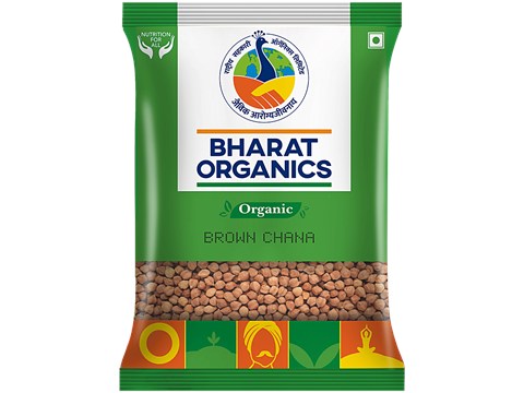 Bharat Organics Unpolished Organic Brown/Kala Chana, 500 g