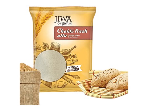 Jiwa Organic Chakki Fresh Flour/Atta - Natural, 1 kg