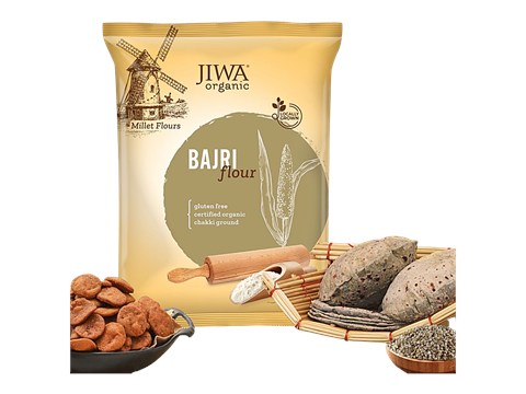 Jiwa Organic Bajri/Pearl Millet Flour - Natural & Gluten Free, 1 kg