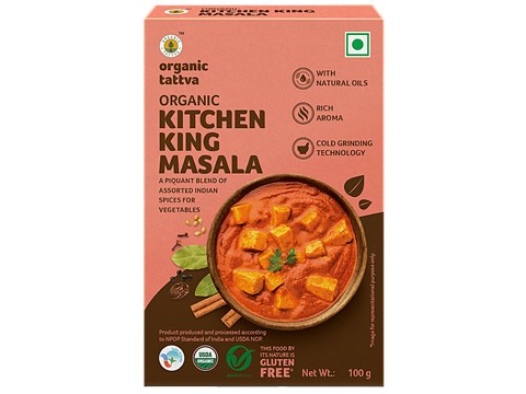 Organic Tattva Organic Kitchen King Masala - Made From Whole Spices, Dry Roasted, 100 g