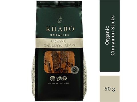 Kharo Organics Organic Dalchini/Cinnamon Sticks - Non GMO, High In Nutrition, Chemical Free, 50 g