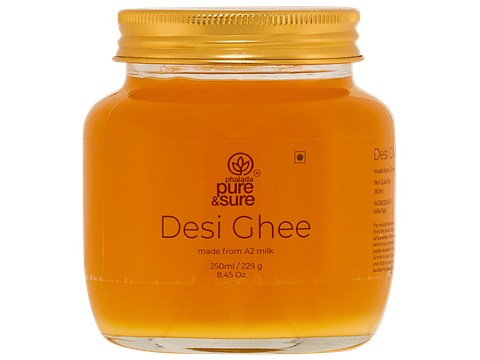 Phalada Pure & Sure Organic Desi Ghee - Made From A2 Milk, High Quality, 250 ml