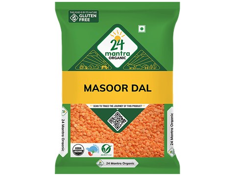24 Mantra Organic Organic - Masoor Dal/Mysore Bele, 1 kg