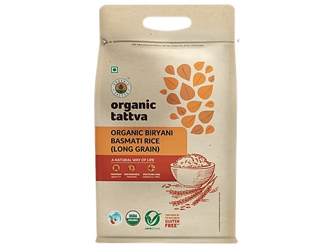 Organic Tattva Biryani Basmati Rice - Vegan, Gluten-Free, Rich In Flavour, 5 kg
