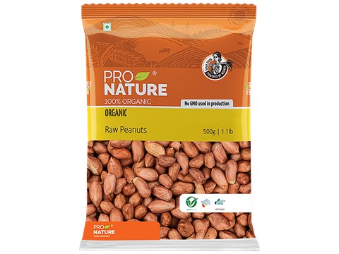 Pro Nature Organic - Raw Peanuts/Kadalekayi, 500 g