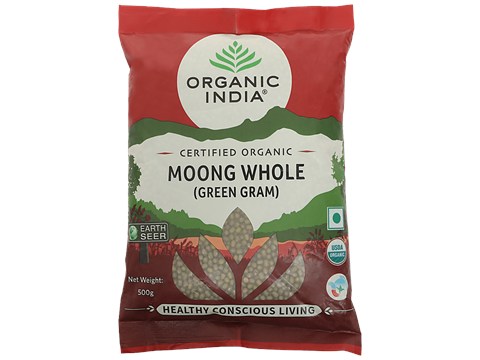 Organic India Moon Whole/Green Gram - Certified Organic, 500 g
