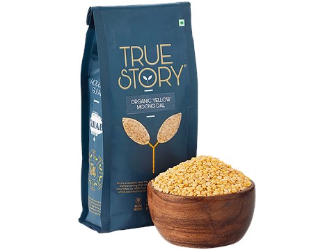 True Story Organic Yellow Moong Dal, 500 g