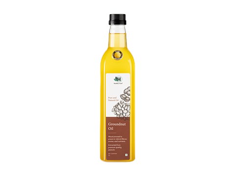Healthy Roots Wood Pressed Groundnut Oil, 1 L