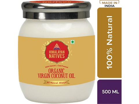 Himalayan Natives Virgin Coconut Oil - Organic & Natural & Unrefined, 500 ml