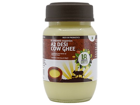 18 Herbs Organics A2 Desi Cow Ghee/Tuppa, 200 ml