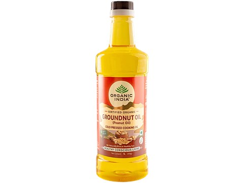 Organic India Groundnut OilCold , Pressed & Unrefined, 1 L