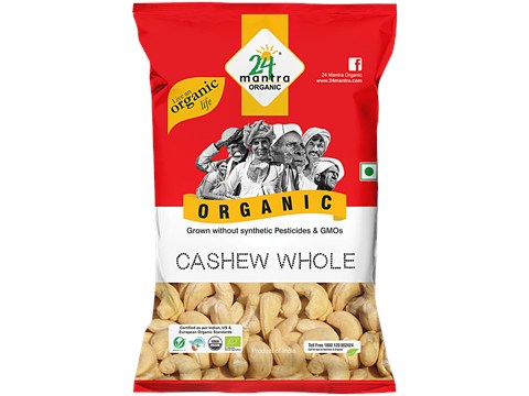 24 Mantra Organic Organic Cashew/Godambi - Whole, 100 g
