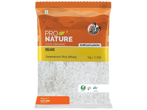 Pro Nature Organic - Sonamasoori Rice/Akki (White), 5 kg
