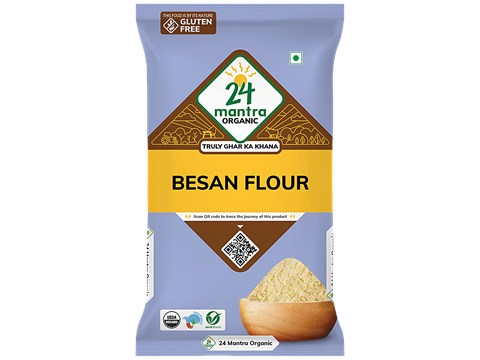 24 Mantra Organic Organic Flour - Besan/Kadale Hittu, 500 g