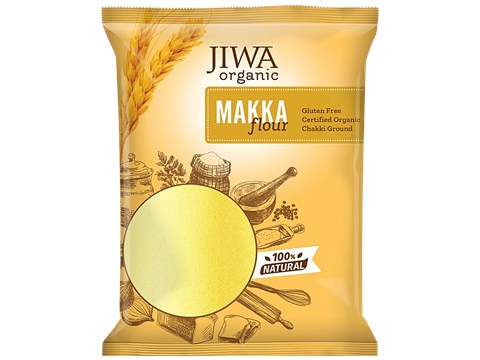 Jiwa Organic Makka Atta/Corn Flour - Natural & Gluten Free, 1 kg