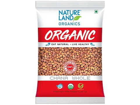 Natureland Organics Whole Chana, 500 g