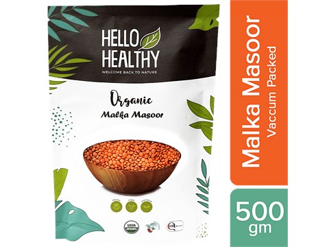 Hello Healthy Organic Malka Masoor Dal - Rich In Anti-Inflammatory Properties, 500 g