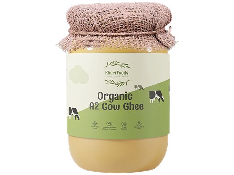 Khari Foods Organic A2 Cow Ghee - Hand Churned Bilona Method, 500 ml