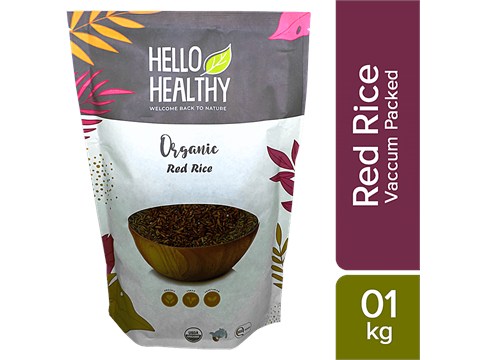 Hello Healthy Organic Red Rice - Vegan, Rich In Antioxidant & Anti-Inflammatory Properties, 1 kg