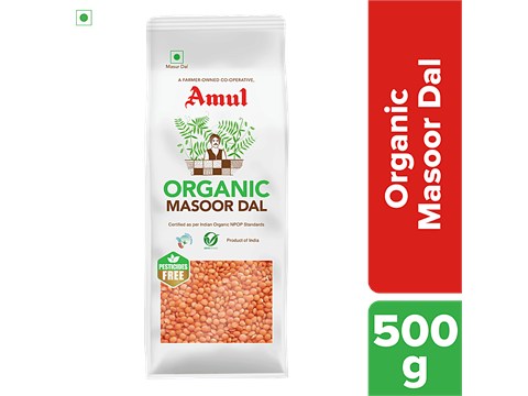 Amul Organic Masoor Dal, 500 g