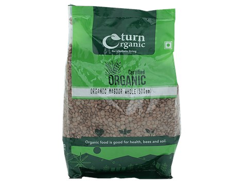 Turn Organic Masoor Whole, 500 g