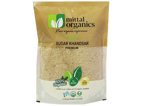Mittal Organics Sugar Khandsar - Premium, Rich In Vitamin & Fibre, 500 g