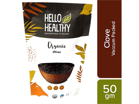 Hello Healthy Organic Clove - Rich In Fibre, Vitamins, Minerals, 50 g
