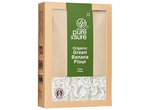 Phalada Pure & Sure Organic Green Banana Flour - Gluten Free, Healthy, 500 g