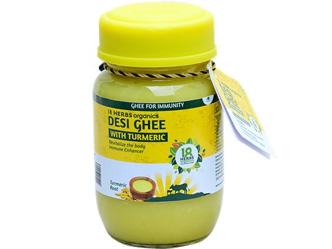 18 Herbs Organics Desi Ghee with Turmeric, 200 ml