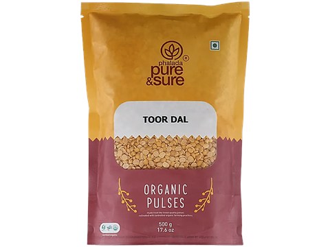 Phalada Pure & Sure Organic - Toor Daal, 500 g