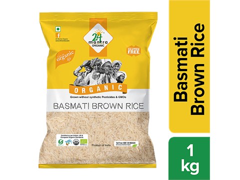 24 Mantra Organic Organic Rice - Brown Basmati/Basmati Akki, 1 kg