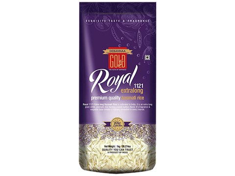 Debannaa Gold Gold Royal Basmati Rice - Extra Long, Premium Quality, High Fibre & Low GI, 1 kg
