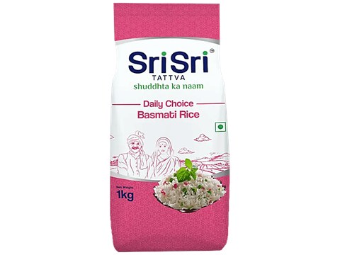 Sri Sri Tattva Daily Choice Basmati Rice - Long Grain, Intense Flavour, Rich Aroma, 1 kg