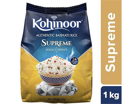 Kohinoor Basmati Rice/Basmati Akki - Supreme Authentic, Aged, 1 kg