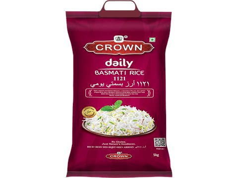Crown Daily Basmati Rice 1121, 5 kg