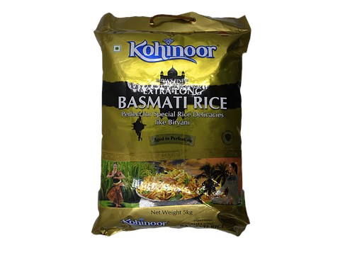Kohinoor Basmati Rice/Basmati Akki - Extra Long, Gold, 5 kg