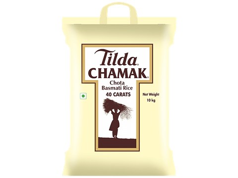 Tilda Chamak Chota Basmati Rice - 40 Carats, Long, Slender-Grained Aromatic, 10 kg