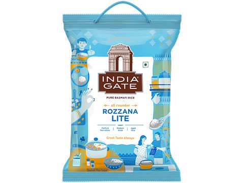 India Gate All Rounder Rozzana Lite Basmati Rice, 5 kg