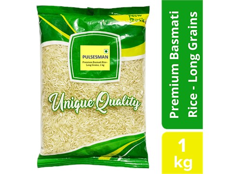 Pulsesman  Premium Basmati Rice - Long Grains, 1 kg